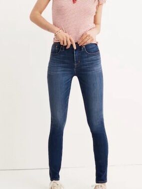 Madewell 10” High-Rise Skinny Jeans in Medium-Dark Blue